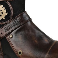 OSSTONE Botas de Moto masculinas modernas de couro com zíper Chukka OS-5008-1-BP-US-R marrom vintage - imagem 3
