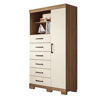 Cômoda 6 Gavetas com 1 Porta e 2 Nichos - Design Jatobá/Areia para Organizar com Estilo - imagem 3