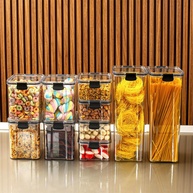 Kit 10 Potes Herméticos Empilháveis 2,2L, 1L e 450ml - Organize sua Cozinha com Segurança e Estilo - imagem 1