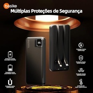 Basike Power Bank 10000mAh: Carregador Portátil Universal 22.5W com Cabos Integrados e Carregamento Rápido - imagem 5