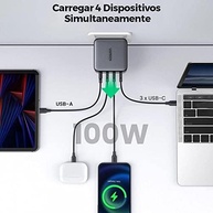 Carregador UGREEN USB-C 100W GANX: Potência e Velocidade para Seus Dispositivos - imagem 4