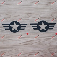 Kit 2 Adesivos "Air Force Star" WW2 10.2cm Vinil Premium para Jeep Willys e Carros - Preto Fosco - imagem 1