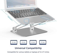 Suporte de Alumínio Ajustável para Notebook e MacBook 11" a 17" - 360° Giratório com Proteção em Silicone - imagem 3