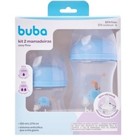 Kit 2 Mamadeiras Easy Flow Elefante Azul 120/270ml - Sistema Anticólico Buba - imagem 5