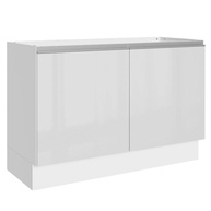 Balcão Gabinete de Pia Madesa Acordes 120cm | MDF Premium com 2 Portas Branco Brilho - imagem 1