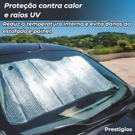 Protetor Solar Automotivo Universal Metalizado 129x60cm - Proteção UV e Calor para Seu Carro - imagem 3