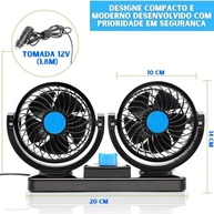 Ventilador Automotivo Duplo 12V EMLI: Frescor e Conforto para Seu Carro ou Caminhão - imagem 3