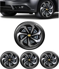 Jogo 4 Calotas Esportivas Spider Aro 13 Preto/Prata para Chevrolet Corsa Wind Classic (1996-2014) - imagem 1