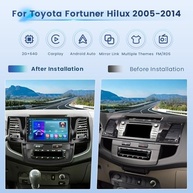 Central Multimídia Inefala 2+64GB Android 13 para Toyota Fortuner/Hilux (2005-2014) com CarPlay, Android Auto e Tela 9" Touchscreen - imagem 3