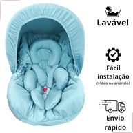 Kit 5 Peças Bebê Conforto: Capa Protetor Cinto, Capota e Redutor (0-13kg) - Azul Bebê - imagem 4