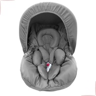 Kit 5 Peças Bebê Conforto: Capa, Protetor Cinto, Capota e Redutor (0-13kg) - Cinza Chumbo - imagem 2