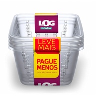 Conjunto com 4 Cestos Plástico Organizador 1,4L - Cor Cristal | Linha Log - imagem 1