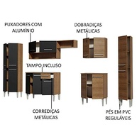 Cozinha Completa Madesa Emilly Joy 15 Portas 1 Gaveta Rustic/Preto - Design Moderno e Funcionalidade - imagem 5