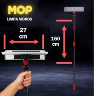 Mop Limpa Vidros 2 em 1 com Cabo Extensível 150cm e Base Rotativa 360° - Multiuso e Eficiente - imagem 4