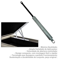 Amortecedor a Gás Nakata para Cama Box Baú Casal - Suporte 150kgf - Cinza 43cm - imagem 4
