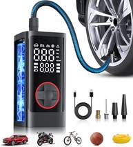 Compressor de Ar Portátil 150PSI: Inflador Sem Fio para Pneus de Carro, Moto e Bicicleta com Medidor e Luz LED - imagem 2