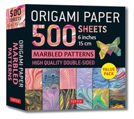 Papel Origami 500 Folhas Padrões Marmorizados 15cm - Dupla Face e 12 Designs Exclusivos - imagem 2