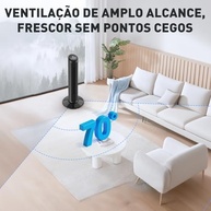 Ventilador Torre Hivento 6m/s - 3 Velocidades, Oscilação 70°, Timer 15h, Controle Touch - Ideal para Quarto e Sala - imagem 4