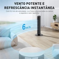 Ventilador Torre Hivento 6m/s - 3 Velocidades, Oscilação 70°, Timer 15h, Controle Touch - Ideal para Quarto e Sala - imagem 3
