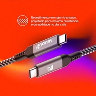 Cabo USB-C Geonav 20Gb/s: Transferência Rápida e Carregamento 100W | 1.5m Nylon Trançado - imagem 5