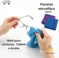 Kit com 5 Flanelas Mágicas Premium 15x15cm - Microfibra Ultra Absorvente para Limpeza de Óculos, Celular e Câmeras - imagem 3