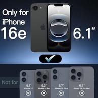 JETech Capa Matte iPhone 16e 6.1" 2025: Proteção Militar Anti-Impacto e Anti-Impressão Digital (Preta) - imagem 3