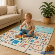 Tapete Térmico Sensorial Infantil 178x118cm - Tatame Macio Dupla Face com Estampas Animadas para Brincadeiras Seguras - imagem 3