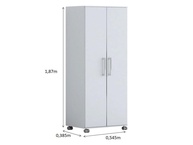 Armário de Lavanderia Manuela 2 Portas com Rodinhas 1,80m - Branco Moderno - imagem 3