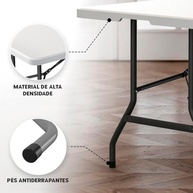 Mesa Dobrável 1,80m com Alça - Transforme Espaços com Estilo e Conveniência - imagem 5