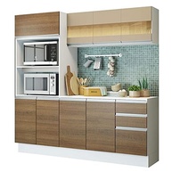Cozinha Compacta Smart 190 cm Madesa - MDF Premium com Armário, Balcão e Tampo - imagem 1