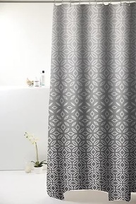 Cortina Box de Poliéster Degradê Cinza 198x180cm - Estilo e Privacidade para Banheiros Modernos - imagem 1