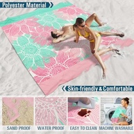 Cobertor de Praia Impermeável 198x203cm - Grande, à Prova de Areia, Multifuncional para Acampamento e Piquenique - imagem 4