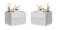 Kit 2 Mesas de Cabeceira Suspensas Tóquio com 2 Gavetas – Design Moderno e Funcionalidade para o Quarto (Branco) - imagem 1