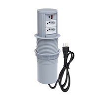 Torre de Tomada Totem Automático: 2 Tomadas 10A + 2 USB 3.5A - Branco Elegante - imagem 3