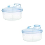 Kit 2 Porta Leite em Pó para Bebê e Alimentos - 3 Compartimentos 50ml Cada (Azul Bebê) - imagem 2