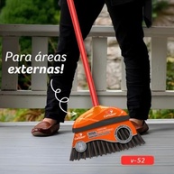 Kit 2 Vassouras de Piaçava com Cerdas Cruzadas Firmes - Multiuso e Resistente V-52 com Cabo - imagem 3