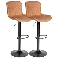 Kit 2 Banquetas Giratórias com Encosto em Couro Sintético – Design Moderno para Cozinha Americana e Balcão - imagem 4
