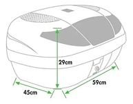 Bauleto Moto 45L Pro Tork Smart Box: 2 Capacetes, Refletor Vermelho e Segurança - imagem 2