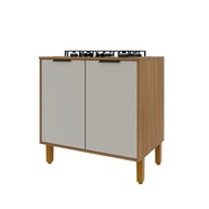 Balcão para Cooktop Toronto 0,80m com 2 Portas - Armário de Cozinha Freijó/Off White - imagem 2