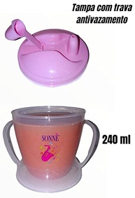 Copo de Treinamento Educativo Sonne com 2 Alças - 240ml Rosa | Transição Segura da Mamadeira - imagem 5