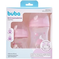 Kit 2 Mamadeiras Easy Flow Nuvem Rosa 120/270ml - Sistema Anticólico Buba - imagem 5