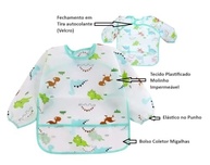 Babador Manga Longa Infantil - Kit 2 Unidades com Estampas Dino e Cactos - imagem 4