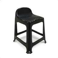 Kit com 2 Bancos de Plástico com Encosto - Banquetas Empilháveis Pretas para Conforto e Estilo - imagem 4