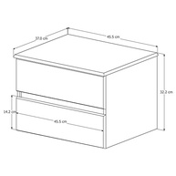 Kit com 2 Mesas de Cabeceira Suspensas Tóquio com 2 Gavetas - Design Flutuante Moderno Off White e Freijó - imagem 4