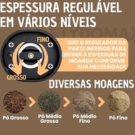 Kit 2 Moedores Elétricos de Sal e Pimenta com LED - Conjunto Automático 70ml para Cozinha e Churrasco - imagem 5