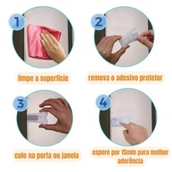 Kit com 2 Travas de Segurança para Portas e Janelas de Correr - Proteção Confiável para Bebês e Crianças - imagem 5