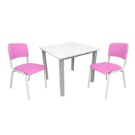 Conjunto Mesa e 2 Cadeiras Infantil Rosa - Design Moderno para Estudos e Brincadeiras - imagem 5