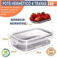 Kit 2 Potes Herméticos com Escorredor Plastil 500ml - BPA Free, Ideal para Frios e Petiscos - imagem 4