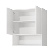 Armário Aéreo Organizador Multiuso Bela 2 Portas Branco - Solução Inteligente para Cozinha, Sala e Lavanderia - imagem 4
