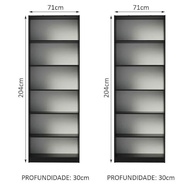 Kit com 2 Estantes Livreiro 6908 Madesa - Design Moderno em Preto - imagem 3